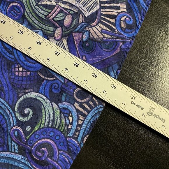 Gene Hiller Shirt Musical Eclectic Printed Jazz Musician Blue Colorful Sz Large - Picture 13 of 13